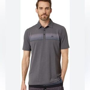 Travis Mathew Grey Stripe Polo Size L